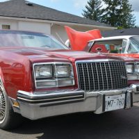 Lineup of classic vintage cars at 2400 Motel car show