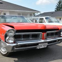 Lineup of classic vintage cars at 2400 Motel car show